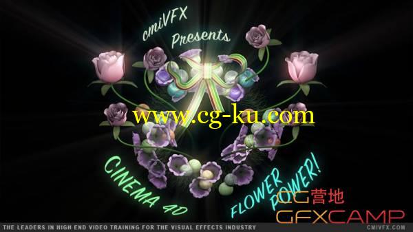 C4D路径生长开花动画教程 cmiVFX - Cinema 4D Flower Power的图片1