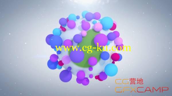 AE模板-三维多彩小球吸附爆炸Logo展示 Vibrant Particles Logo Reveal的图片1