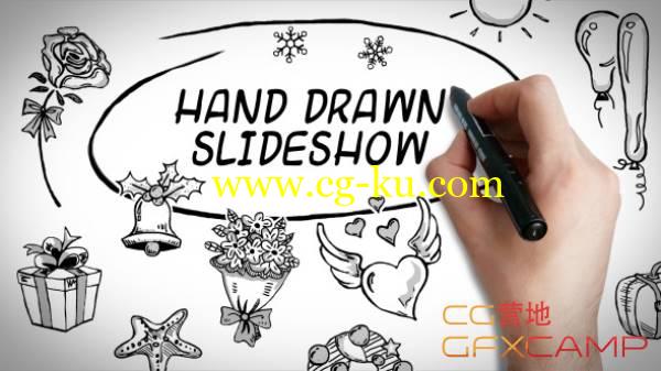 AE模板-手绘卡通元素相框照片视频展示开场 Hand Drawn Slideshow的图片1