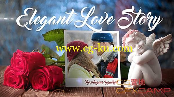 AE模板-玫瑰花瓣蜡烛相册浪漫爱情婚礼甜蜜回忆开场 Elegant Love Story的图片1