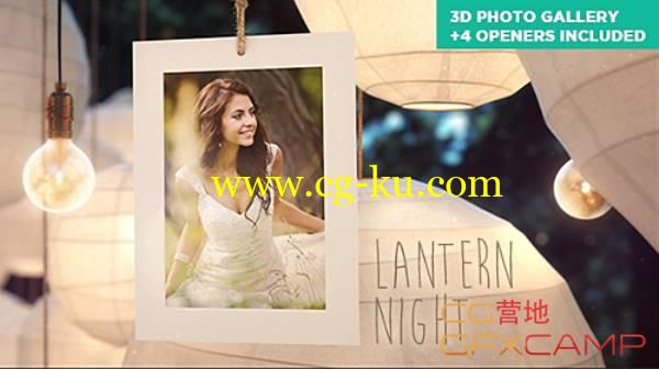 AE模板-纸灯笼浪漫爱情悬挂相册图片展示 Lantern Night - Wedding Photo Gallery的图片1