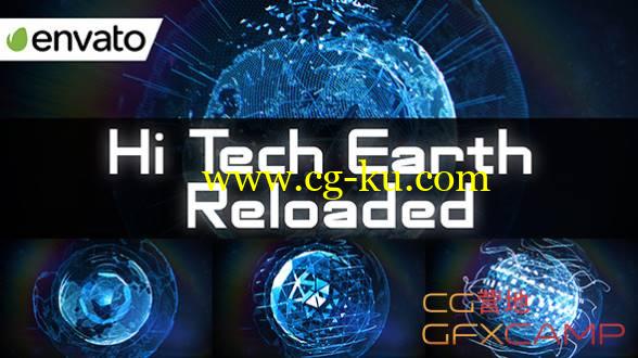 AE模板-E3D科技感线框HUD地球 Hi Tech Earth Reloaded Element 3D的图片1