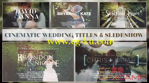 ﻿AE模板-复古胶片浪漫婚礼视频开场 Cinematic Wedding Slideshow的图片1