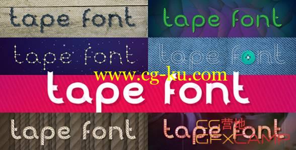 AE模板-卡通可爱定格卷尺创意文字动画 Tunable Tape Font的图片1