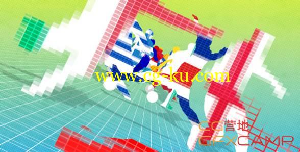 AE模板-像素化拼贴足球运动员剪影体育赛事开场包装 Football Dubstep Bumper的图片1
