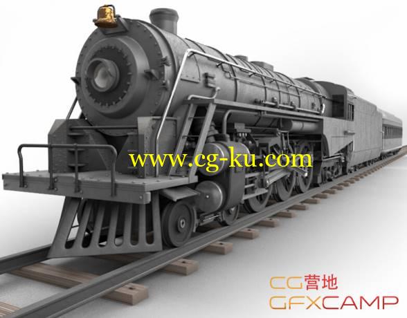 蒸汽火车C4D/3D模型 TurboSquid – Berkshire Steam Locomotive的图片1