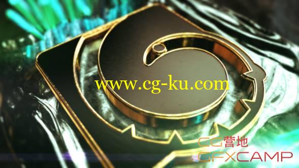 AE模板-E3D金色水晶3D质感文字Logo展示 Crystal Gold Logo的图片1