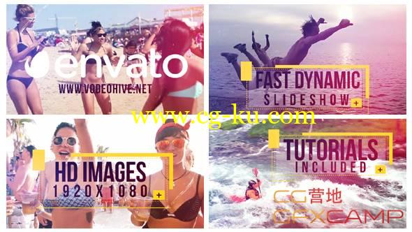 AE模板-漏光唯美时尚清晰旅游假日动感聚会视频片头 Fast Dynamic Slideshow的图片1