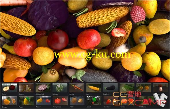 水果蔬菜E3D模型 Fruit Model Element 3D/Cinema 4D的图片1