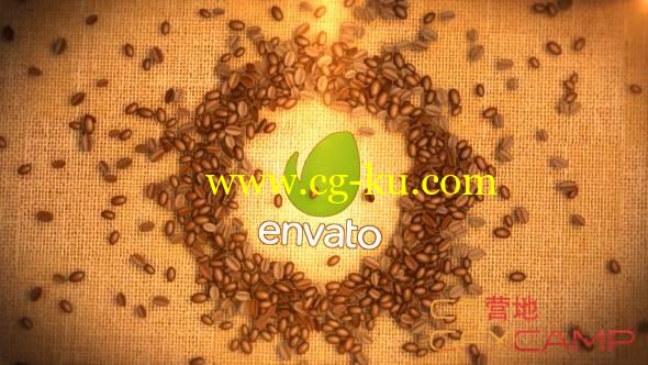 AE模板-咖啡豆飘散掉落Logo展示 Coffee Beans Logo的图片1