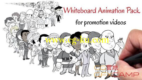 AE模板-手绘卡通元素故事产品解说元素说明动画元素包 Whiteboard Animation Pack For Promotion Videos的图片1