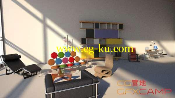 办公室家具座椅C4D模型 The Pixel Lab - Classic Furnishings Pack的图片1