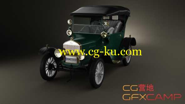 福特老爷车3D模型 C4D/OBJ/MAX Humster3D– Ford Model T 4door Tourer 1924的图片1