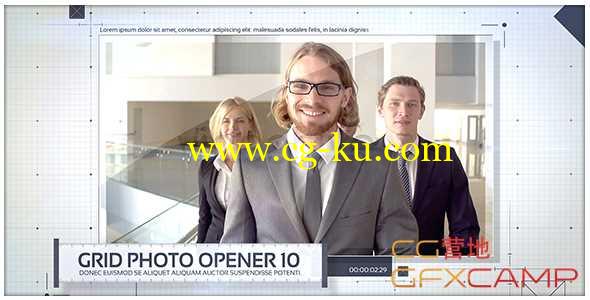 AE模板-高科技网格公司企业时间线图片视频展示片头 Grid Photo Opener - Corporate Slideshow的图片1