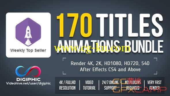 AE模板-简洁商务人名字幕条文字标题动画 170 Titles Animations Bundle的图片1