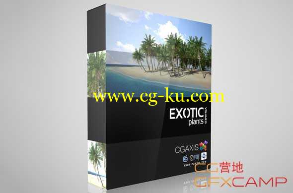 热带海滩植物3D模型 CGAxis Models Volume 15 - Exotic plants的图片1