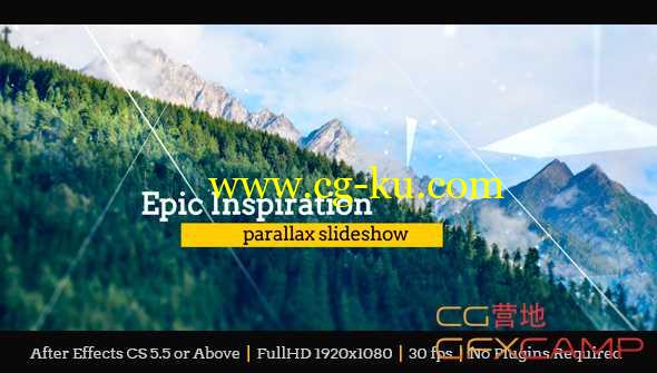 AE模板-点线大气图片视差片头开场 Epic Inspiration Parallax Slideshow的图片1