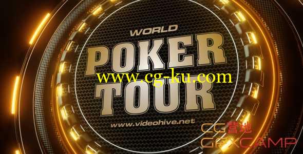 AE模板-扑克大赛栏目包装Logo展示宣传 Broadcast Logo Animation的图片1