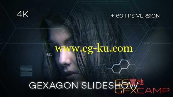 AE模板-蜂窝六边形大气图片宣传预告片开场 Gexagon Slideshow的图片1