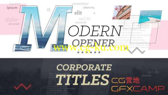 AE模板-时尚科技感文字遮罩图片展示片头 Modern Opener Corporate Titles的图片1