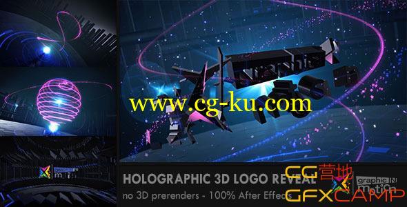 全息3D Logo展示 VideoHive Holographic 3D Logo Reveal的图片1