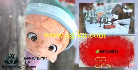AE模板-可爱卡通雪人圣诞节开场动画 Christmas的图片1