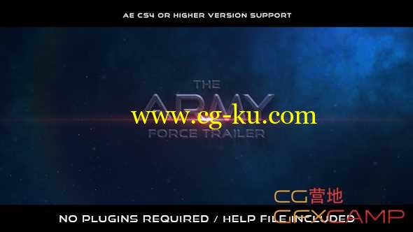 AE模板-三维文字标题电影片头预告片宣传片 The Army Force Trailer的图片1