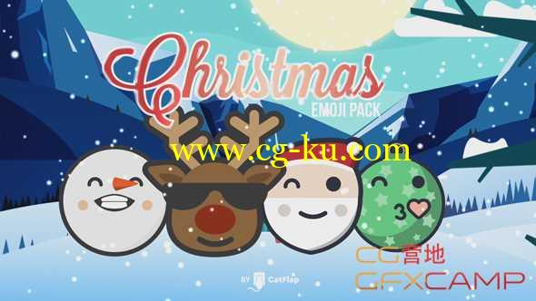 AE模板-卡通可爱圣诞节表情动画 120 Animated Emojis - Christmas Pack的图片1