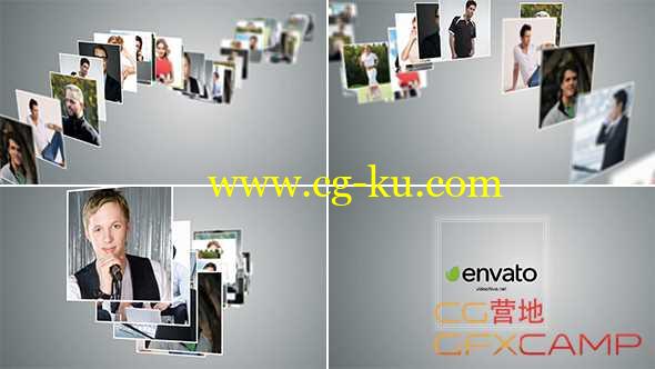 AE模板-波浪式照片飘动展示 Multi Photo Logo Reveal的图片1