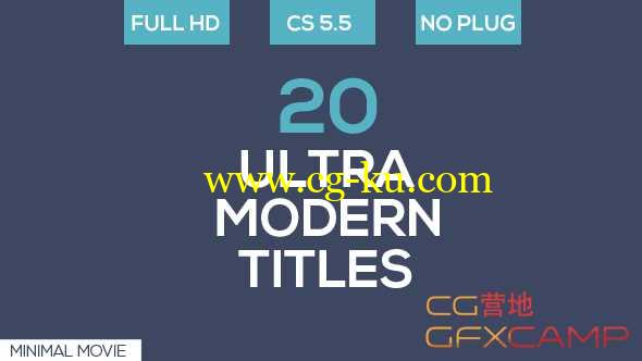 AE模板-时尚文字标题动画 20 Ultra Modern Titles的图片1
