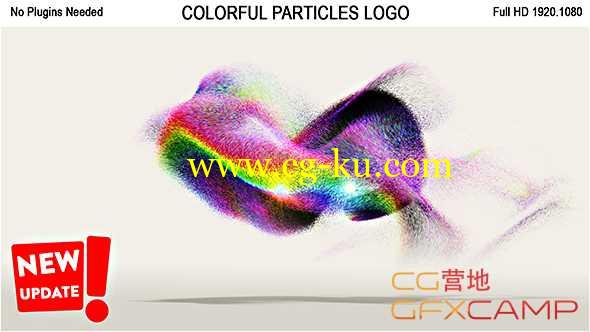 AE模板-多彩粒子Logo展示动画 Colorful Particles Logo的图片1