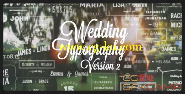 AE模板-25款婚礼人名字幕条文字标题动画 Wedding Typography Titles – Version 2的图片1