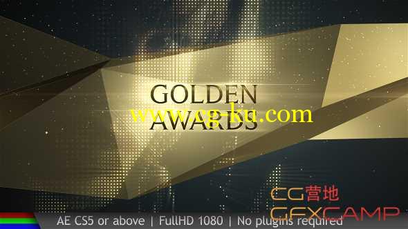 AE模板-金色背景颁奖典礼晚会包装 Awards Golden Show的图片1