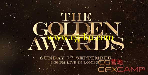 AE模板-金色粒子文字标题片头动画 Golden Awards Promo的图片1