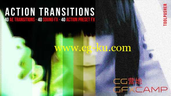 40组信号损坏动作电影视频特效转场AE预设 Action Transitions Pack的图片1