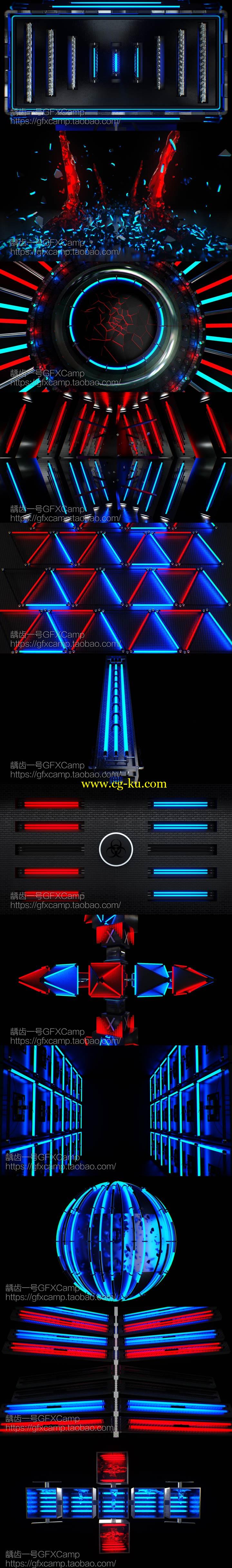 20组高科技舞台霓虹灯VJ大屏幕LED高清视频素材的图片2