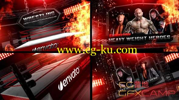 AE模板-拳击搏击舞台预告宣传片头 Wrestling Heavy Weight Champhionship的图片1