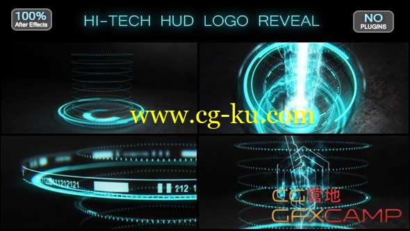 AE模板-高科技HUD Logo动画 Hi-tech HUD Logo Reveal的图片1