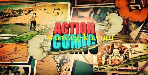 AE模板-卡通漫画分镜头视频开场 Action Comic的图片1