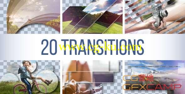 AE模板-20个视频转场图形动画 Transitions Pack的图片1