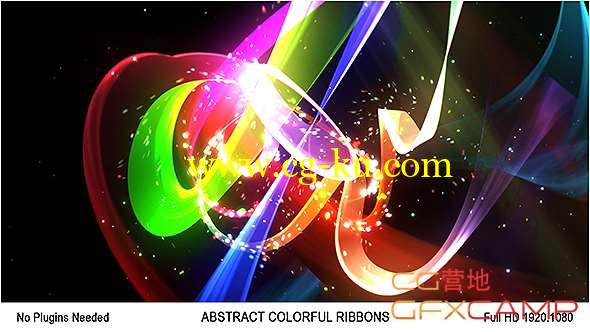 AE模板-抽象光线绸带Logo动画 Abstract Colorful Ribbons Logo的图片1