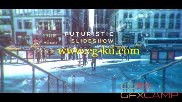 AE模板-科技感线条视差图片展示 Futuristic Slideshow的图片1