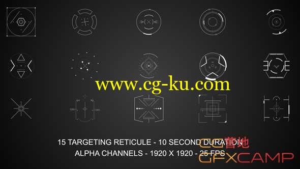 ﻿高科技目标点聚焦HUD动画高清视频素材 Targeting Reticules的图片1