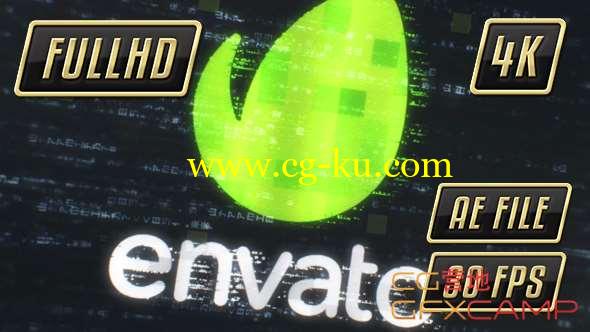 AE模板-数字网络黑客Logo展示 Digital Intro Title的图片1
