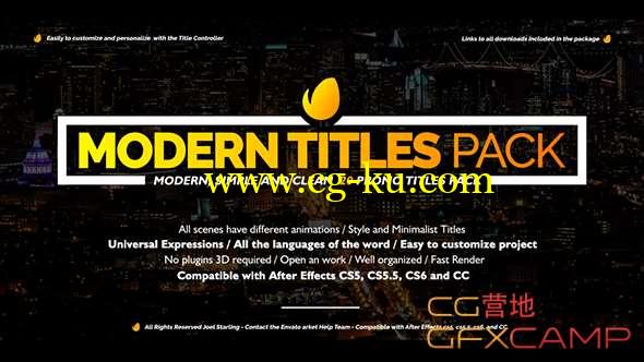 AE模板-现代时尚文字标题动画 Modern Promo Titles Pack的图片1