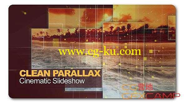 AE模板-图形线条视差图片展示 Clean Parallax Cinematic Slideshow的图片1