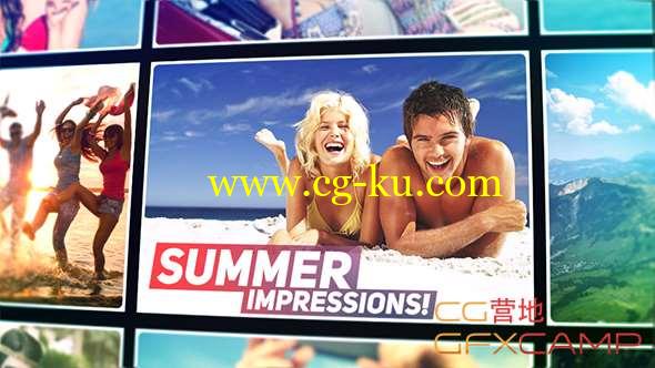 AE模板-夏天旅游回忆照片墙开场 Summer Impressions的图片1