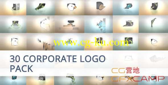 AE模板-百叶窗翻转Logo动画 30 Corporate Logo Animation Pack的图片1