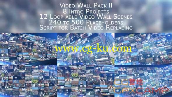 AE模板-图片视频电视照片墙 Video Wall Pack II的图片1