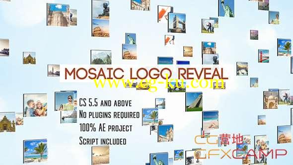 AE模板-三维图片汇聚Logo动画 Mosaic Logo Reveal的图片1